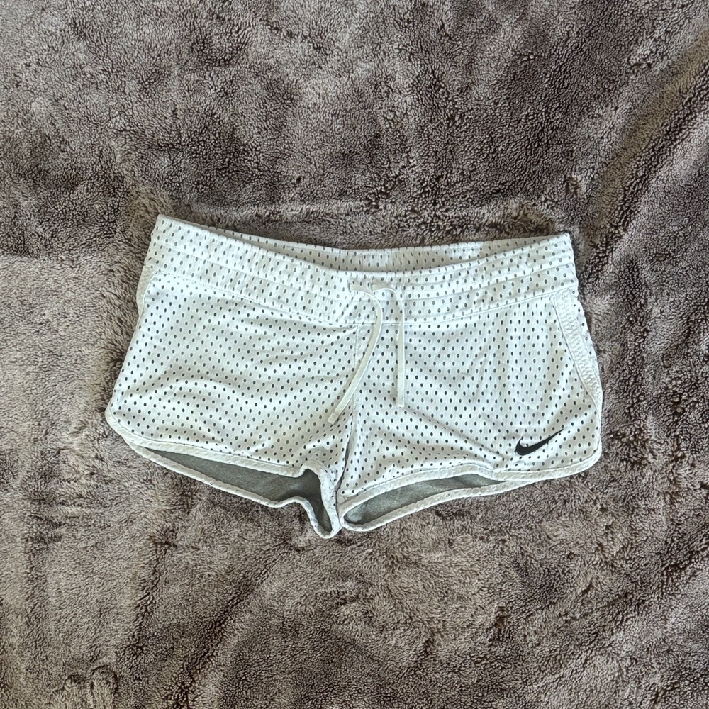 Nike Women's Light Gray & White Athletic Shorts Reversible Double Sided